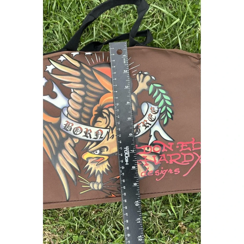 Ed Hardy Born Free Eagle Duffel Gym Bag Brown Tattoo‎ Art Weekender Travel Strap